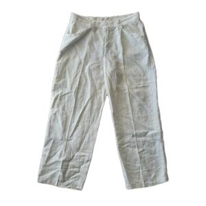 Agolde Ester 100% Linen Pant Cargo Size 30 USA Straight Leg Minimalist Natural L